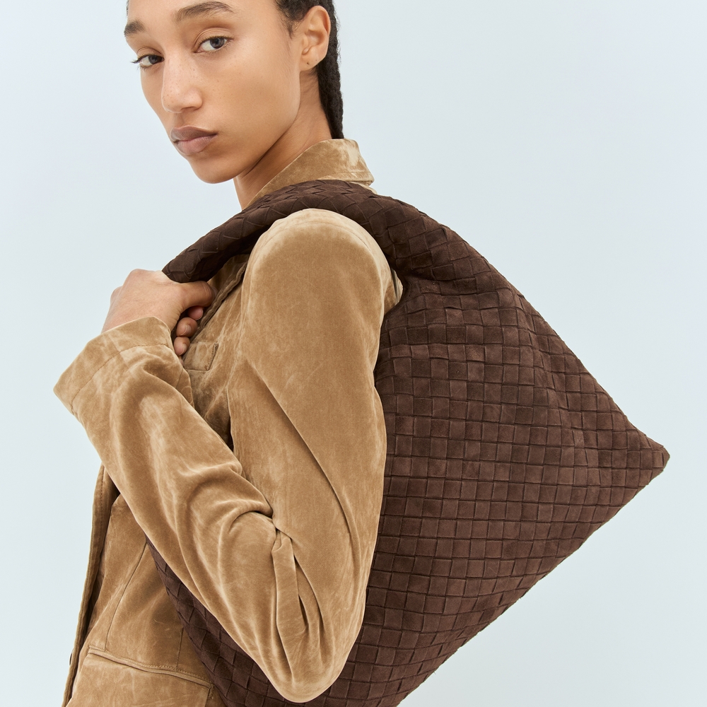 Bottega Veneta small hop bag, classic fondant suede, NEW!